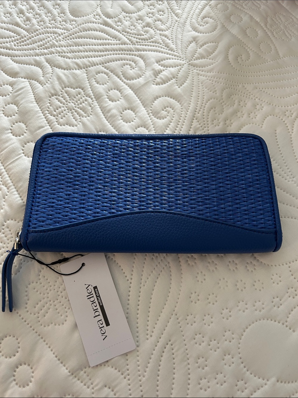 Vera Bradley Royal Blue Woven Zip Wallet